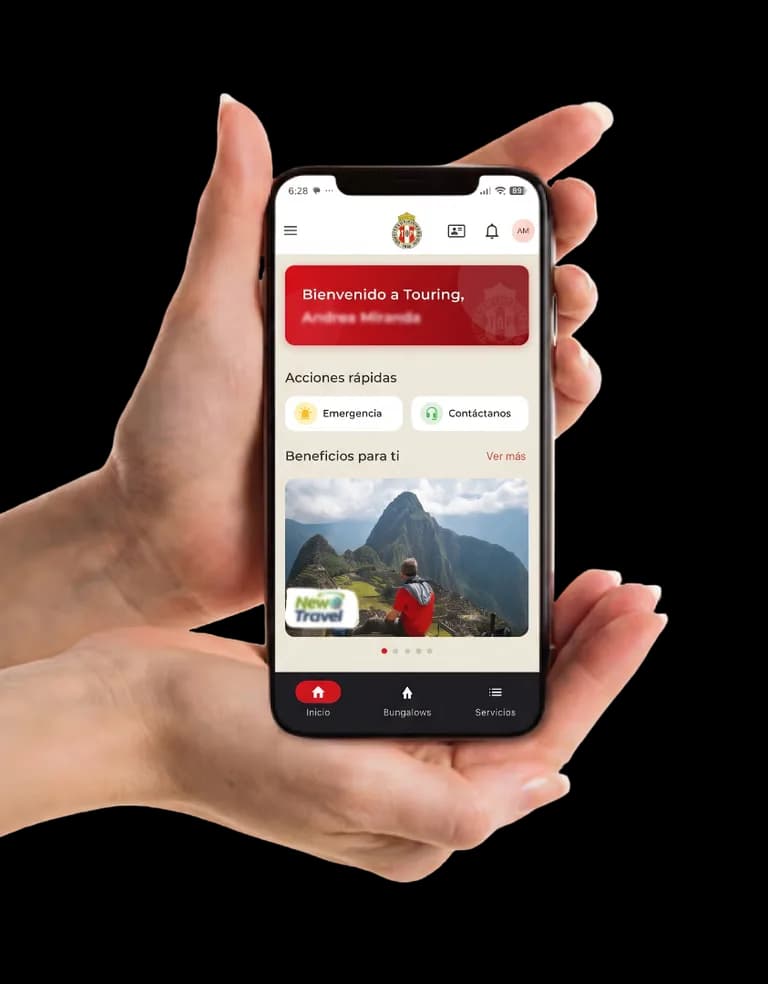 App de Touring en un smartphone